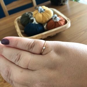 Gold filled ring with April birthstone size 7